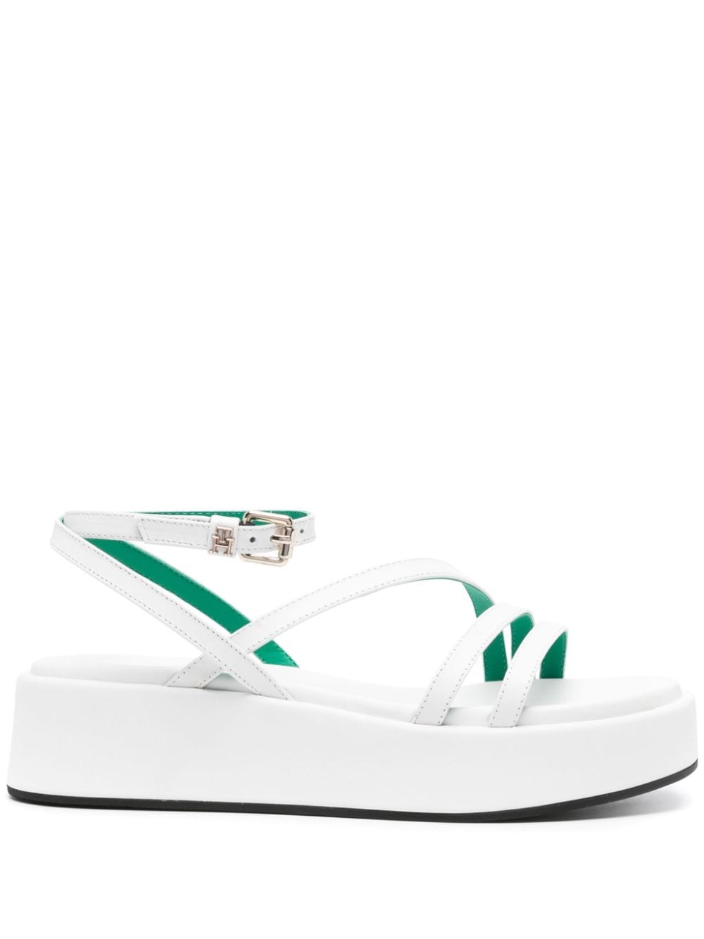 Tommy Hilfiger strappy leather platform sandals - White von Tommy Hilfiger