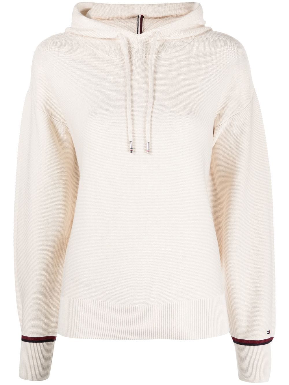 Tommy Hilfiger stripe-detail knitted hoodie - Neutrals von Tommy Hilfiger