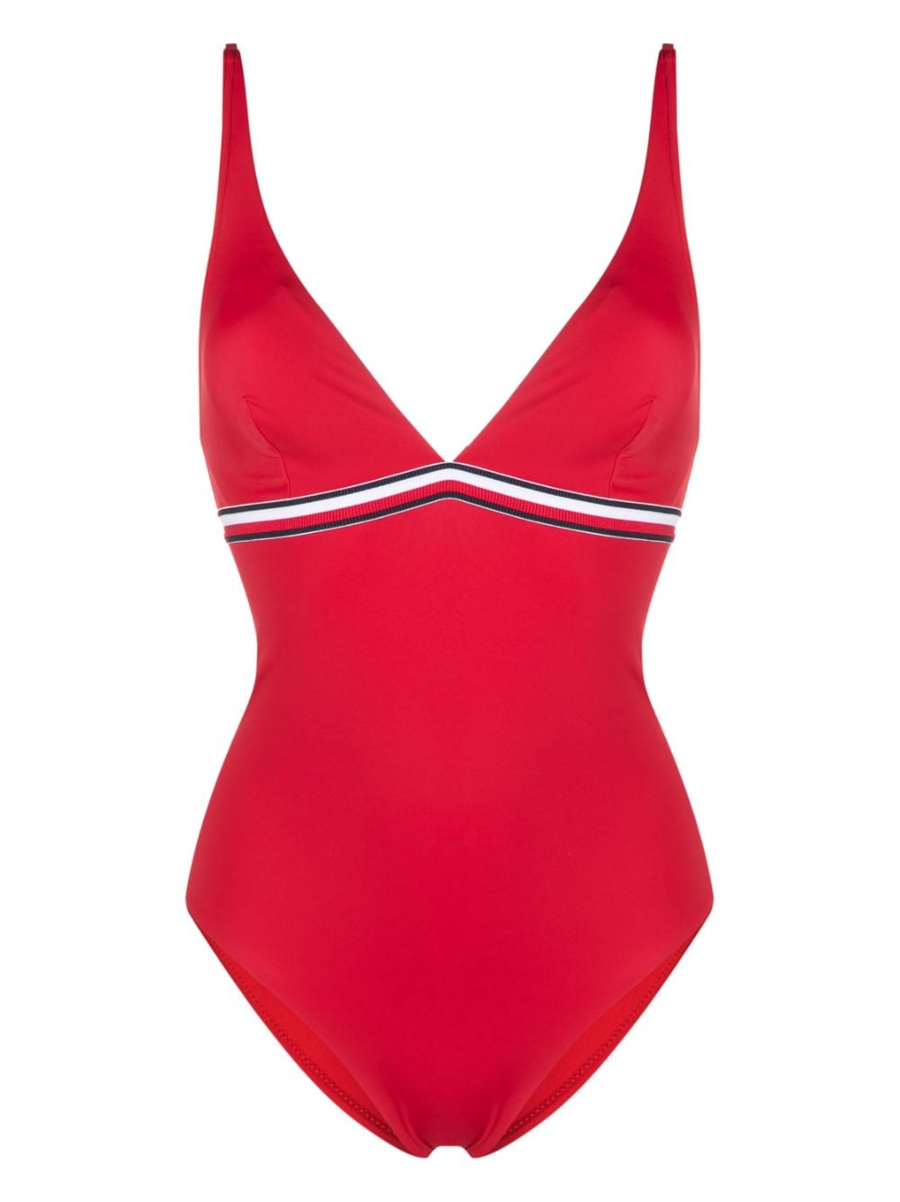 Tommy Hilfiger striped V-neck swimsuit - Red von Tommy Hilfiger
