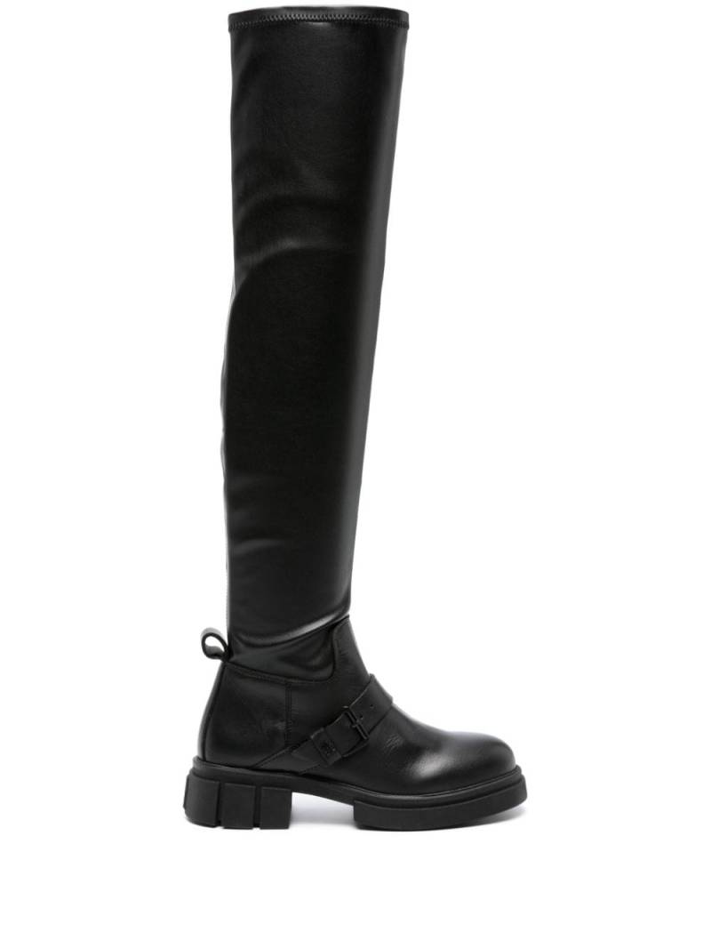 Tommy Hilfiger thigh-high faux-leather boots - Black von Tommy Hilfiger