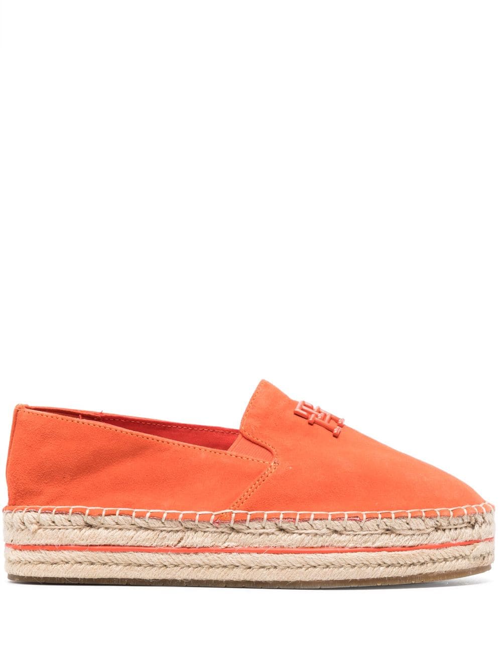 Tommy Hilfiger tonal logo-plaque suede espadrilles - Orange von Tommy Hilfiger