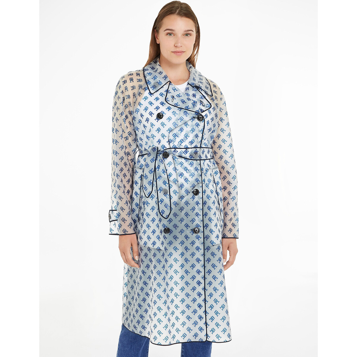 Transparenter, bedruckter Trenchcoat von Tommy Hilfiger