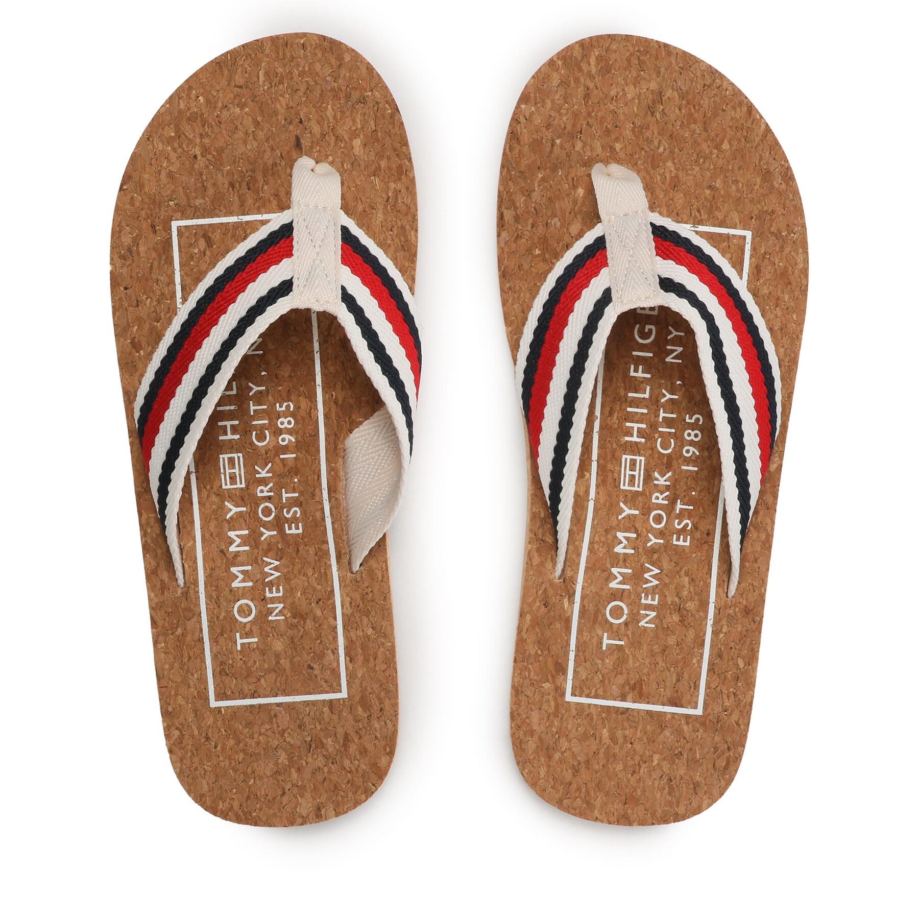 Zehentrenner Tommy Hilfiger Cork Beach Sandal FM0FM04475 Weathered White AC0 von Tommy Hilfiger