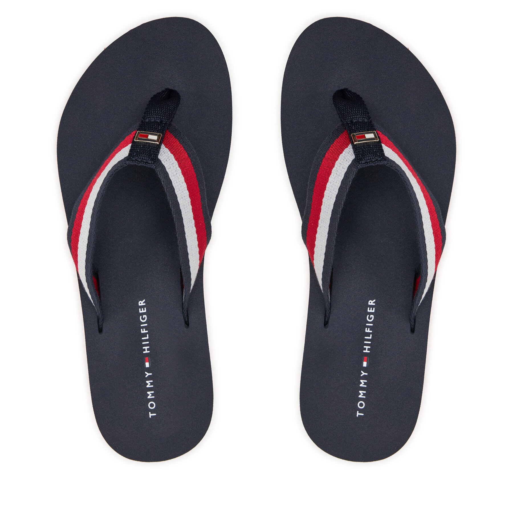 Zehentrenner Tommy Hilfiger Corporate Beach Sandal FW0FW07986 Red White Blue 0G0 von Tommy Hilfiger