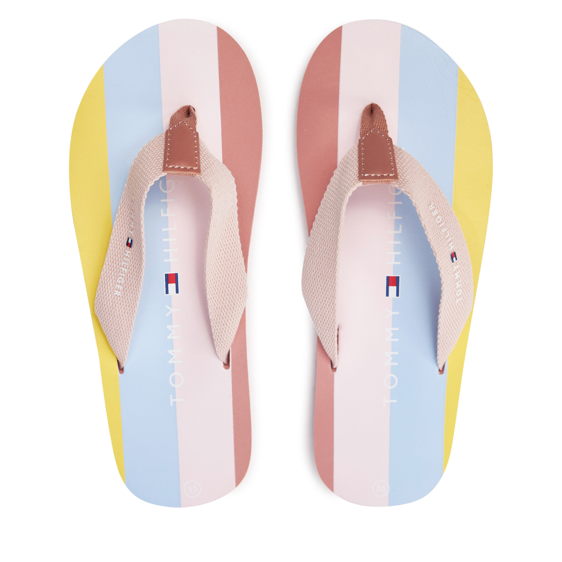 Zehentrenner Tommy Hilfiger Flip Flop T3A8-33293-0058 S Pink/Multicolor A366 von Tommy Hilfiger