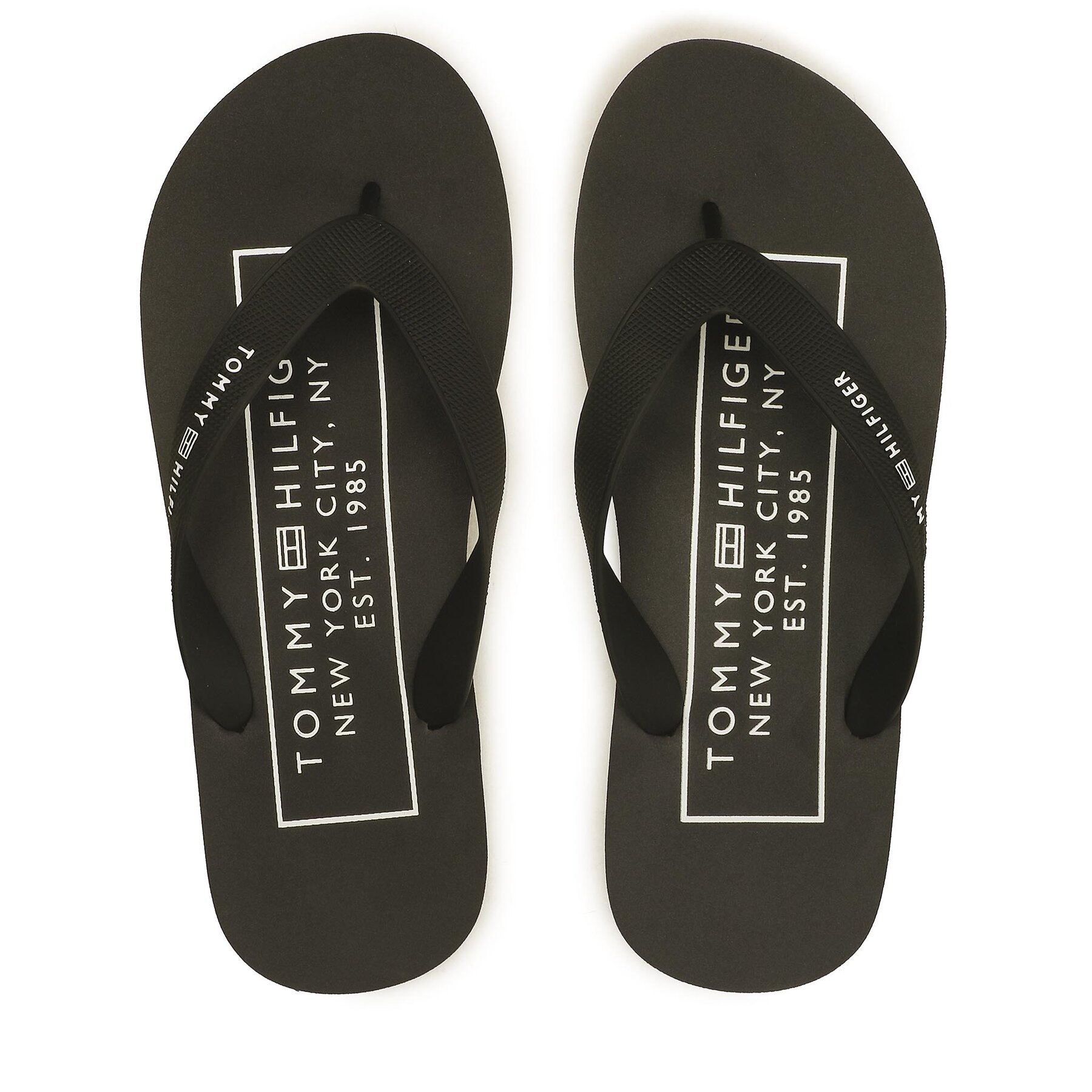 Zehentrenner Tommy Hilfiger Rubber Hilfiger Beach Sandal FM0FM04468 Black BDS von Tommy Hilfiger