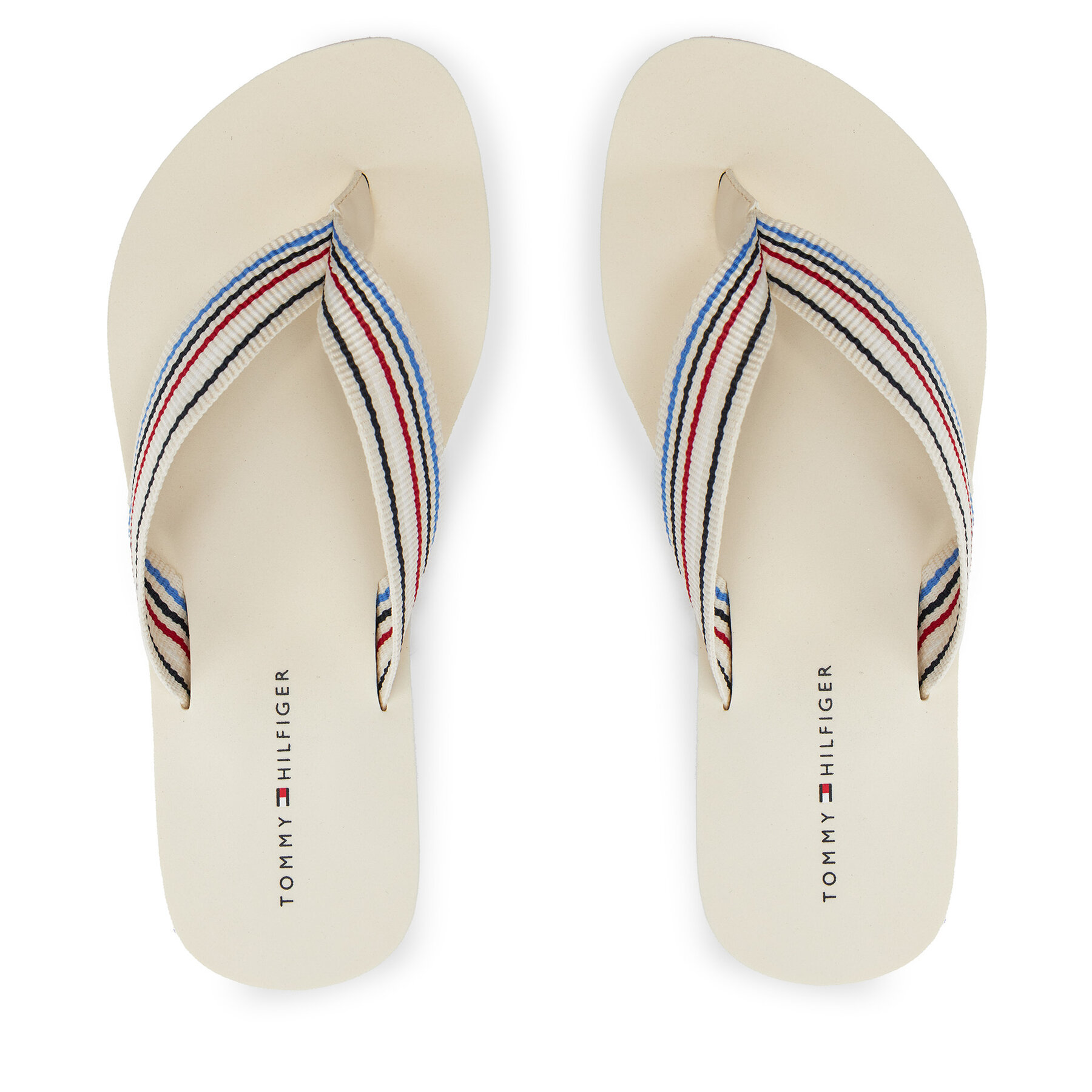 Zehentrenner Tommy Hilfiger Wedge Stripes Beach Sandal FW0FW07858 Calico AEF von Tommy Hilfiger