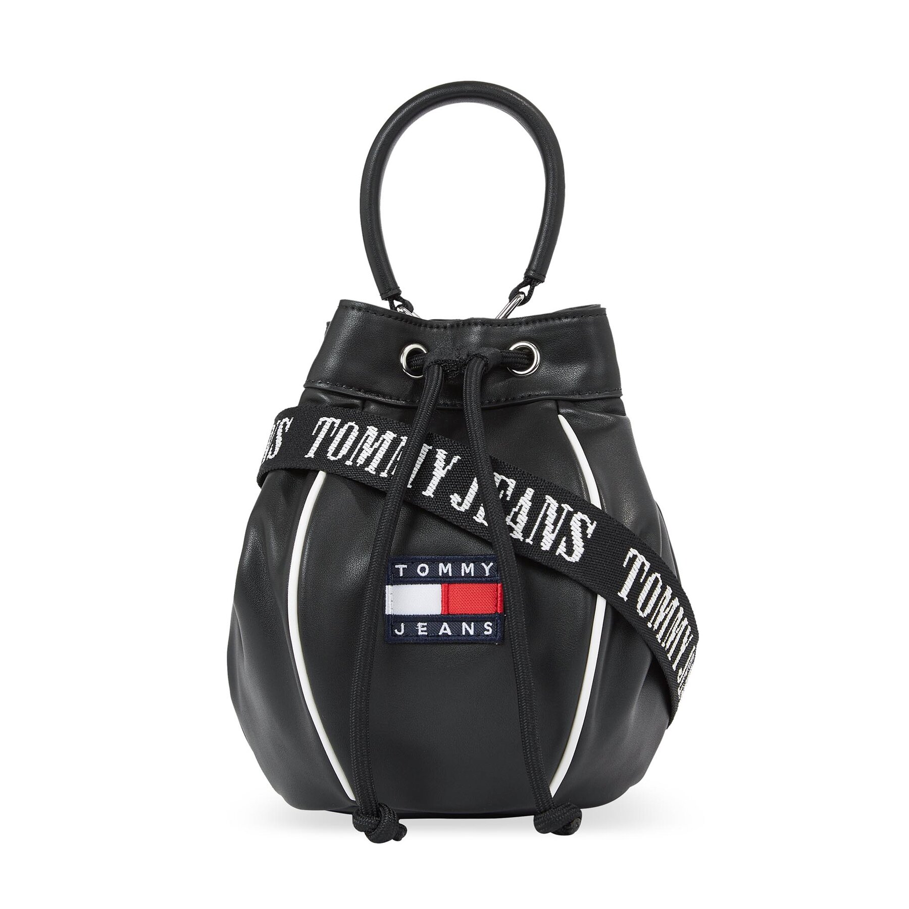 Handtasche Tommy Jeans Tjw Heritage Bucket Bag AW0AW15437 Black BDS von Tommy Jeans