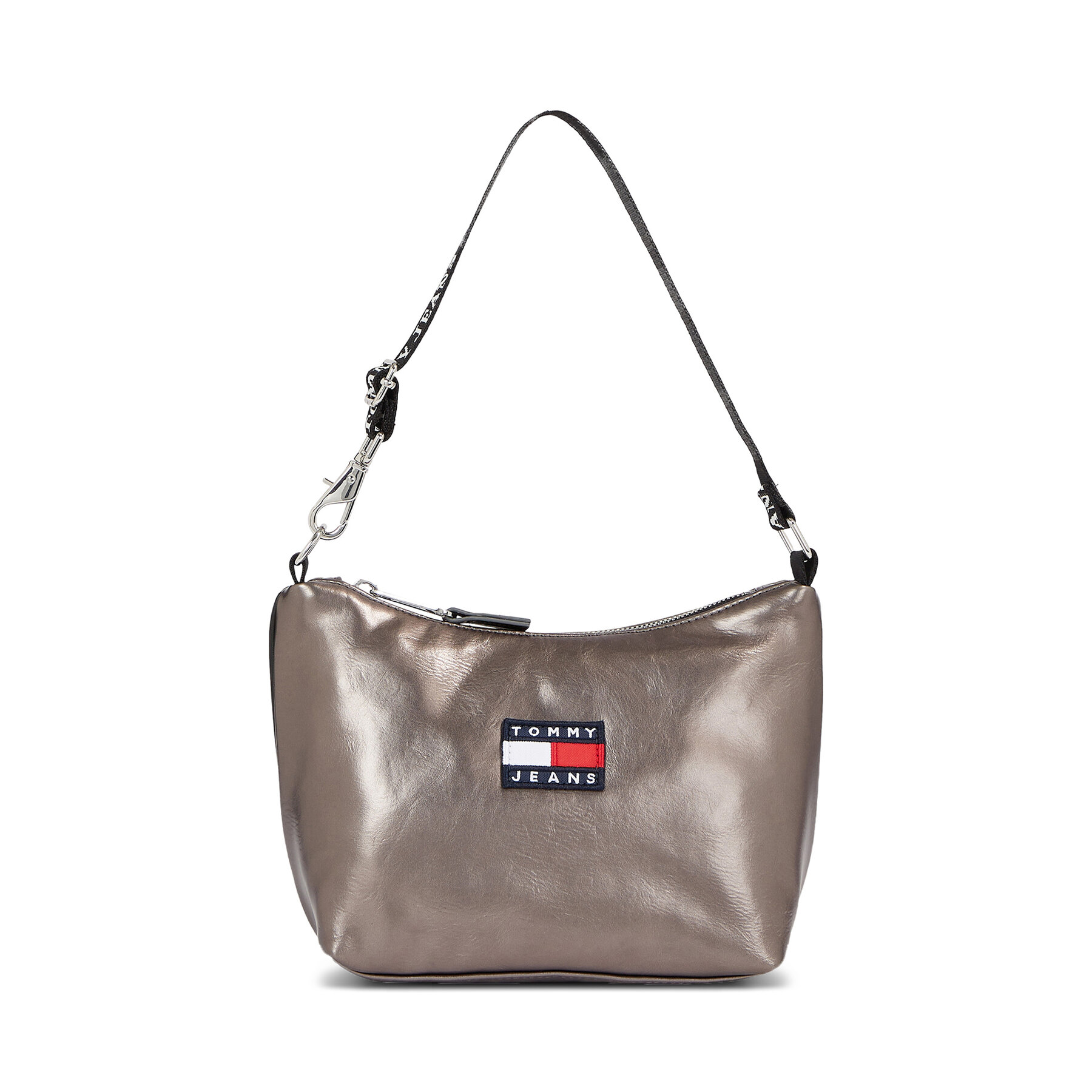 Handtasche Tommy Jeans Tjw Heritage Shoulder Bag Metal AW0AW15436 Gunmetal PCS von Tommy Jeans