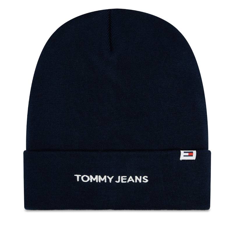 Mütze Tommy Jeans Linear Logo AW0AW15843 Dunkelblau von Tommy Jeans