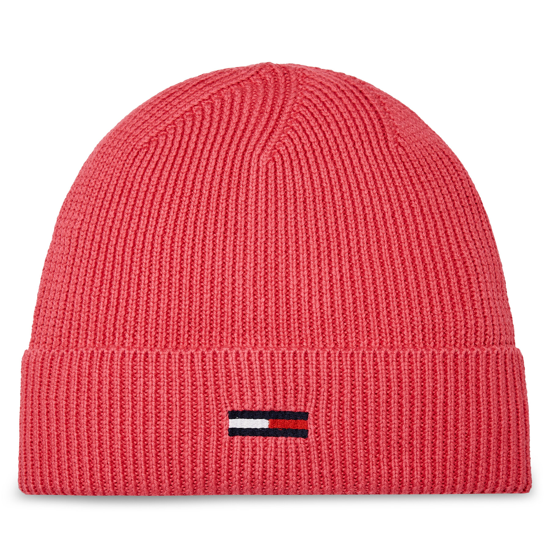 Mütze Tommy Jeans Tjw Elongated Flag Beanie AW0AW16102 Pink Alert THW von Tommy Jeans