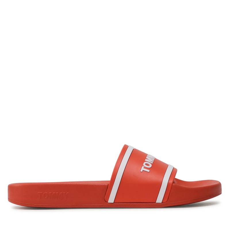 Pantoletten Tommy Jeans Tjm Pool Slide EM0EM01229 Burnt Vermillion XM4 von Tommy Jeans