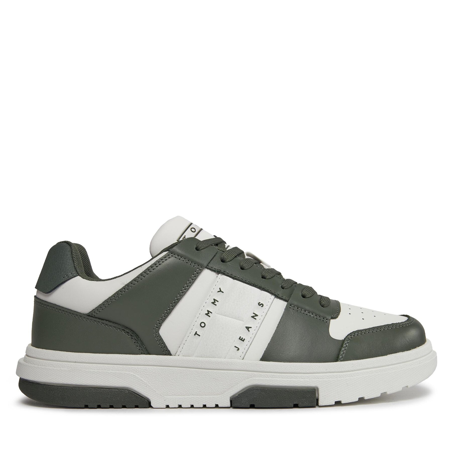 Sneakers Tommy Jeans Tjm Leather Cupsole 2.0 EM0EM01283 Pewter Green/ Ecru 0K4 von Tommy Jeans