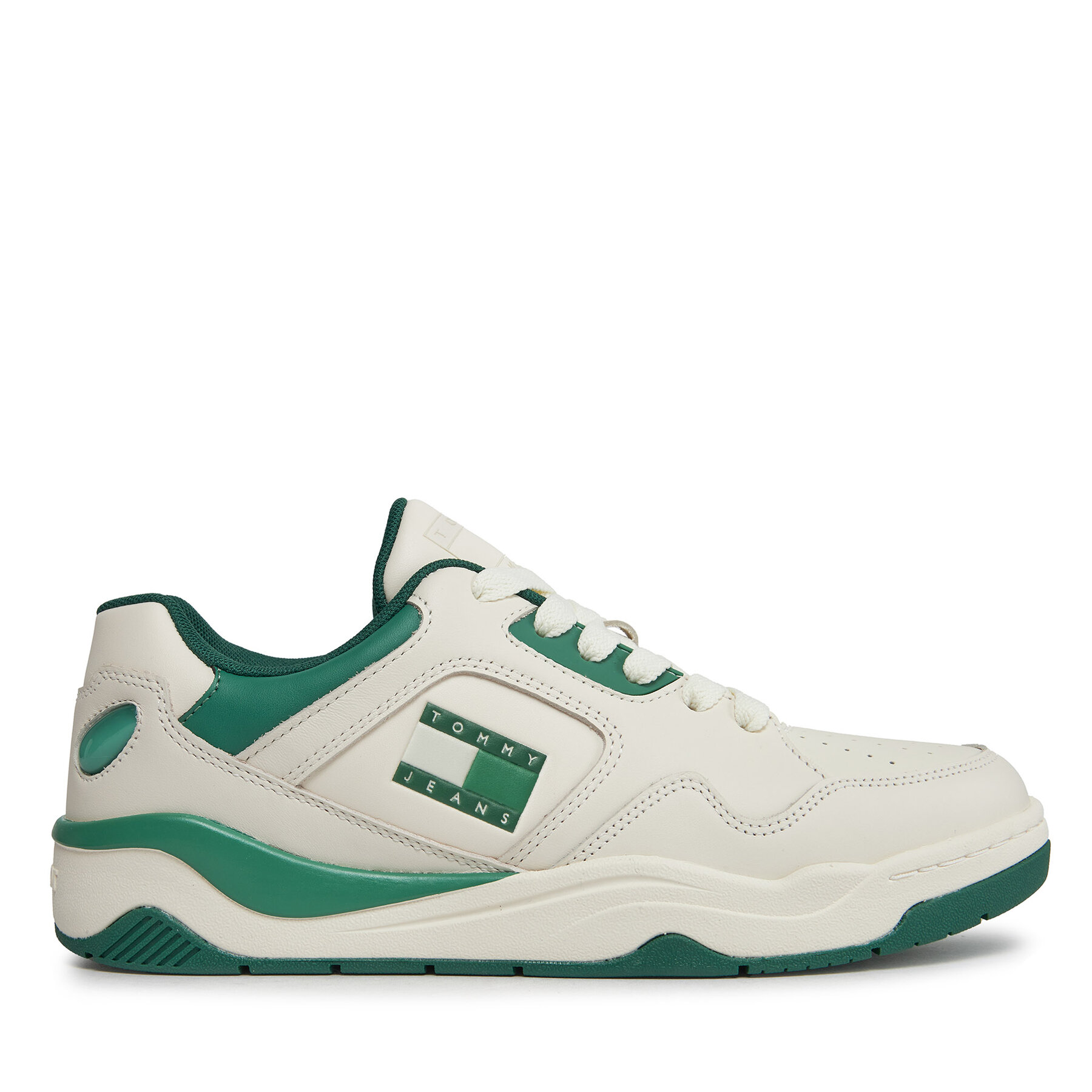 Sneakers Tommy Jeans Tjm Leather Outsole Color EM0EM01350 Ivory/Green YBI von Tommy Jeans