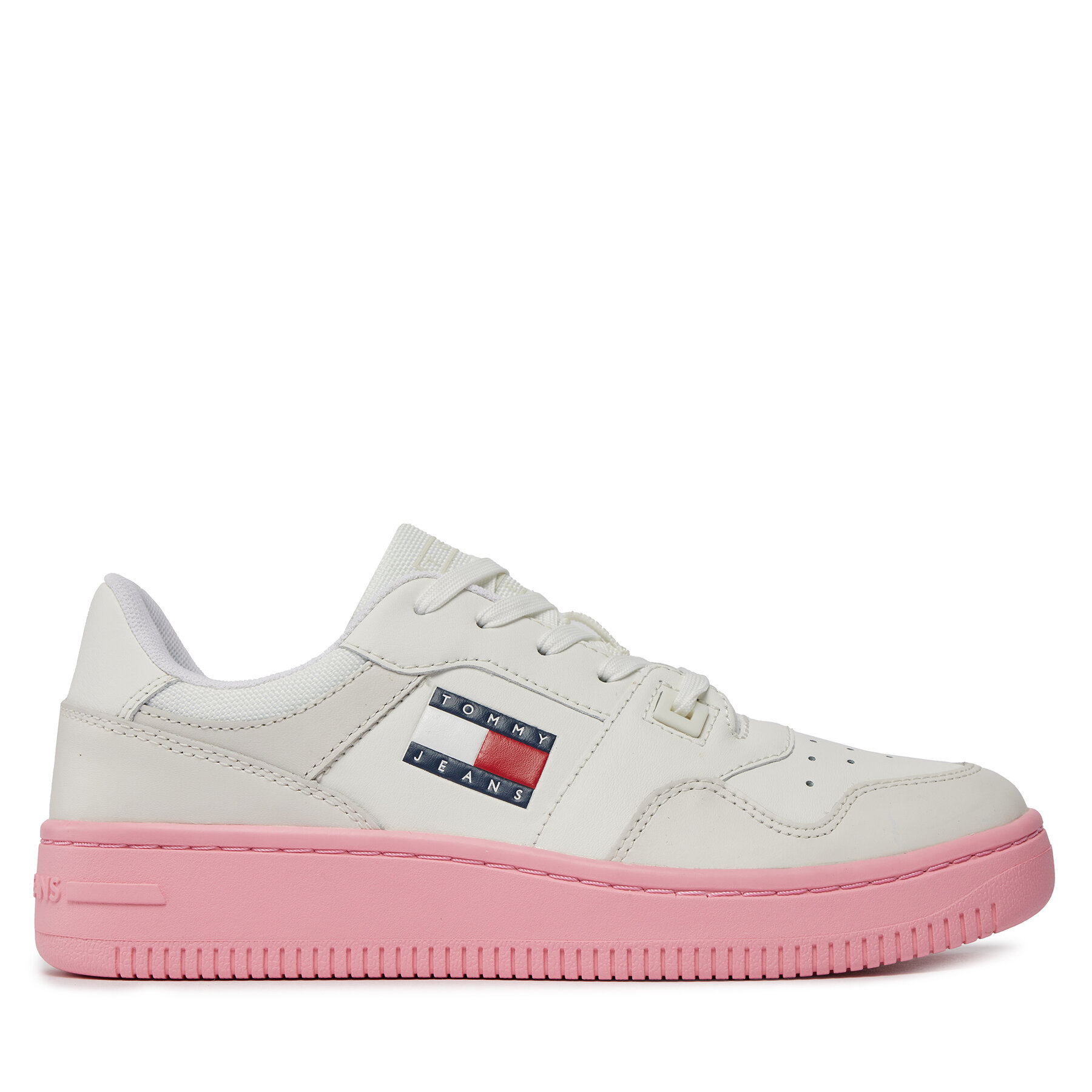 Sneakers Tommy Jeans Tjw Retro Basket Ess EN0EN02505 Ecru / Pink Alert THW von Tommy Jeans