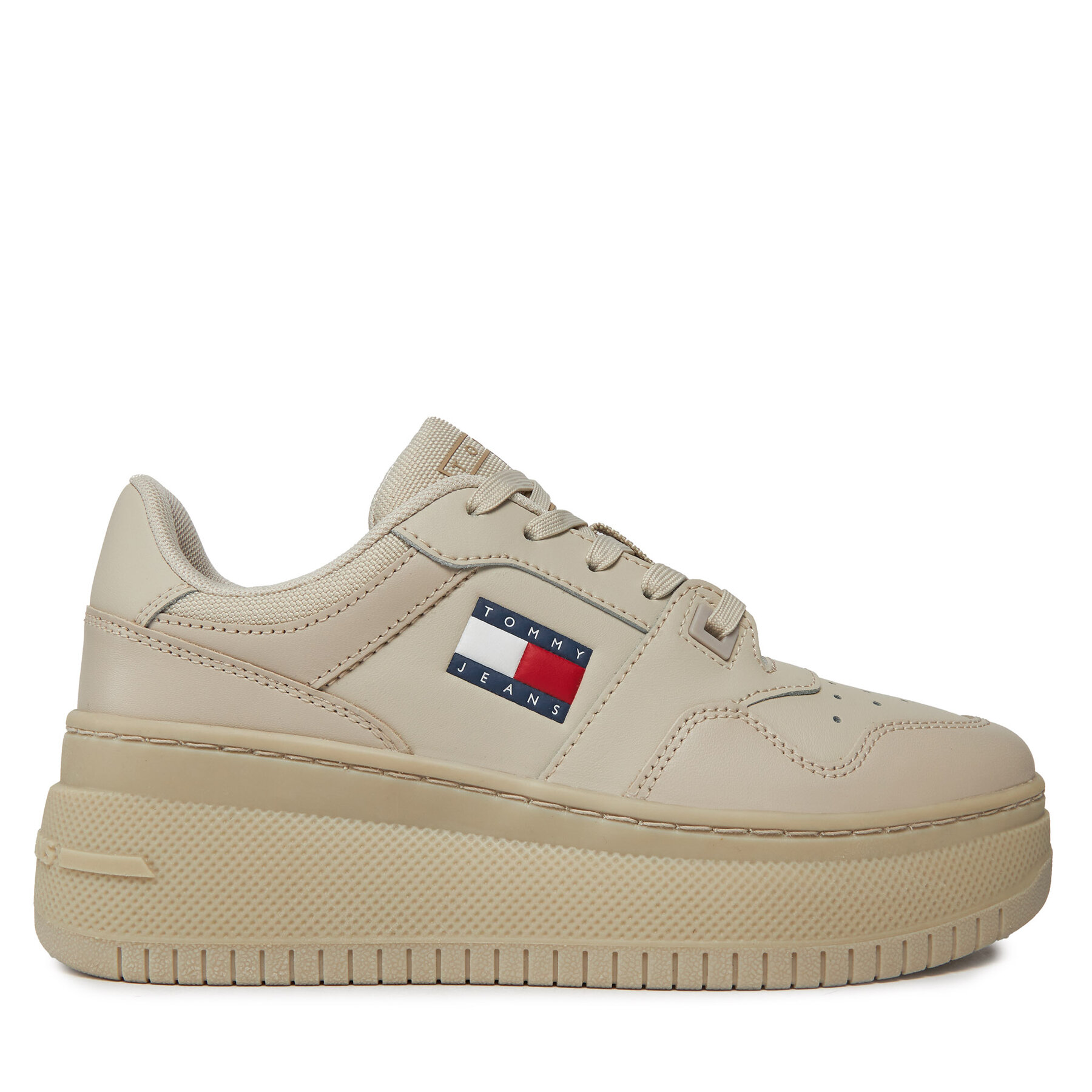 Sneakers Tommy Jeans Tjw Retro Basket Flatform Ess EN0EN02506 Bleached Stone AEV von Tommy Jeans