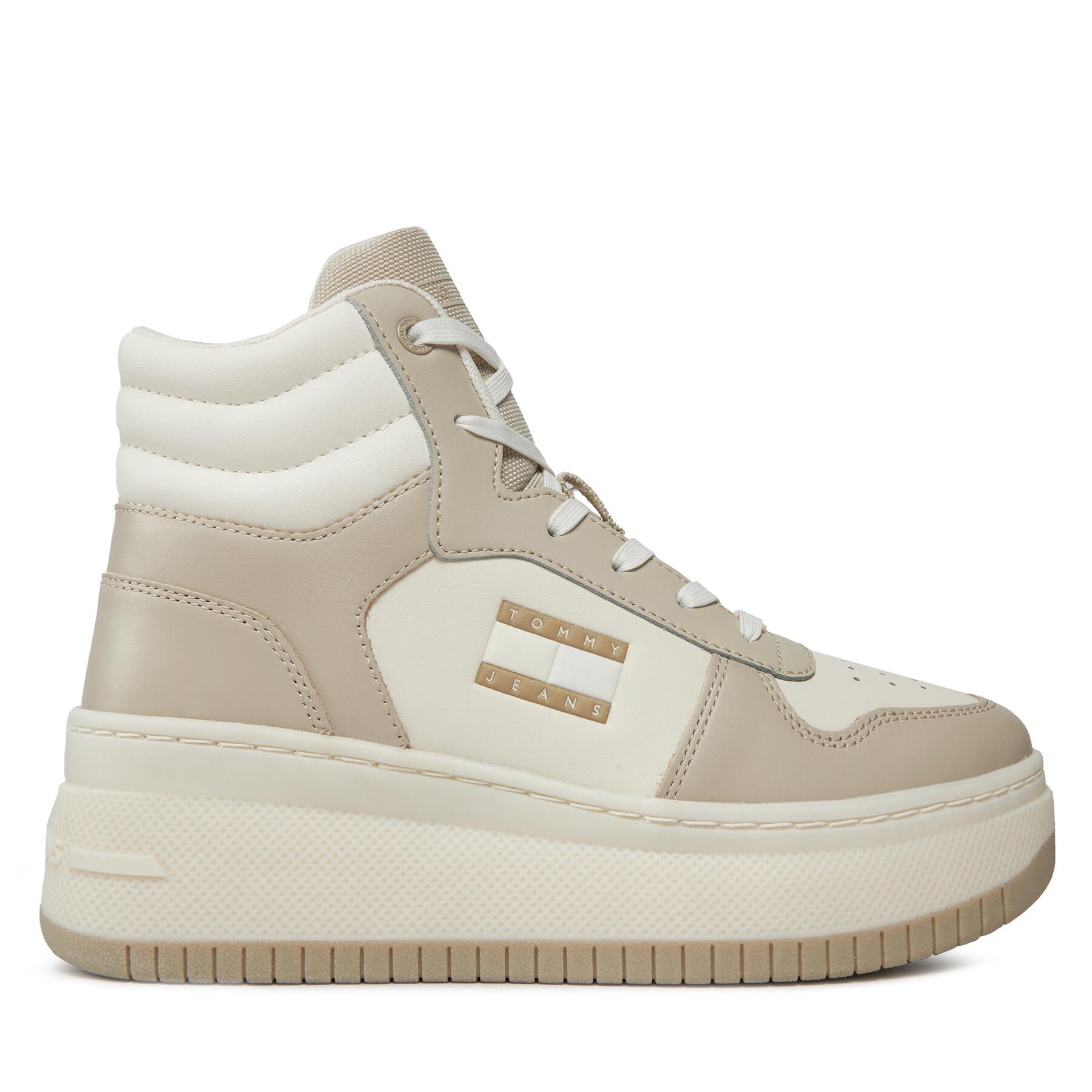 Sneakers Tommy Jeans Tjw Retro Basket Mc Lace Up EN0EN02422 Bleached Stone AEV von Tommy Jeans