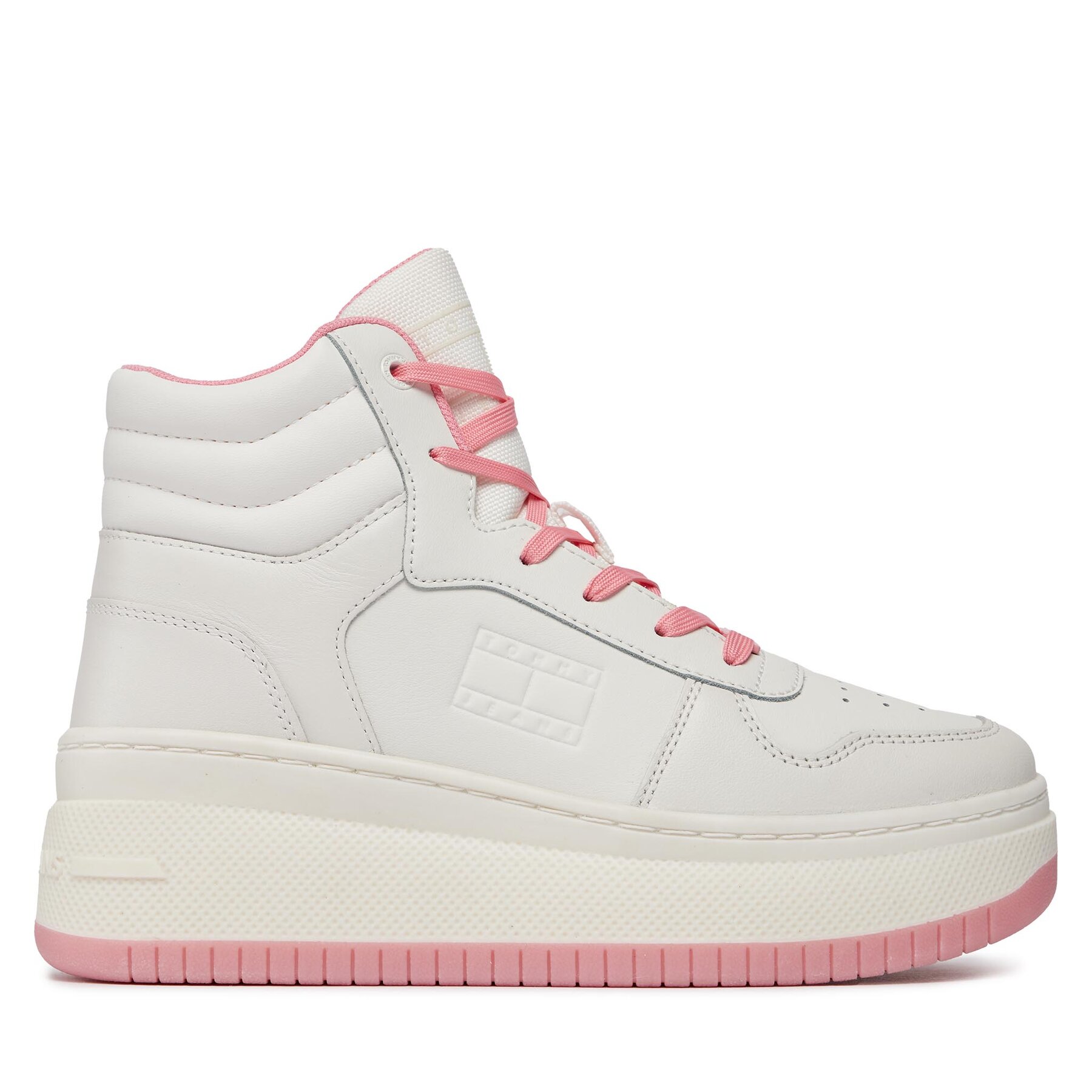 Sneakers Tommy Jeans Tjw Retro Basket Mc Lace Up EN0EN02422 Ecru / Doll Pink YBL von Tommy Jeans