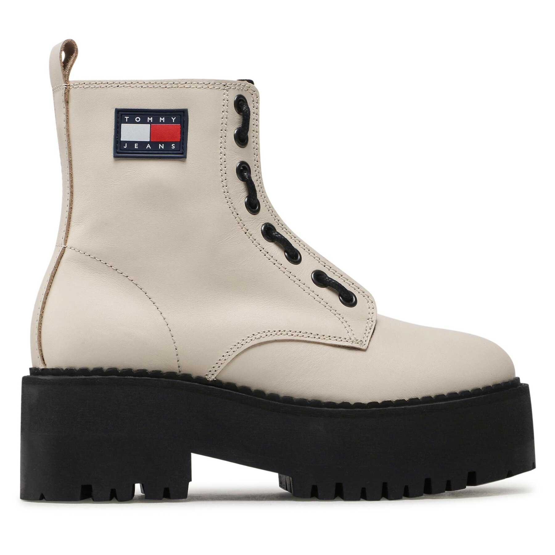 Stiefeletten Tommy Jeans Tamy Higher 3A - Zip Up EN0EN02005 Ivory YBI von Tommy Jeans