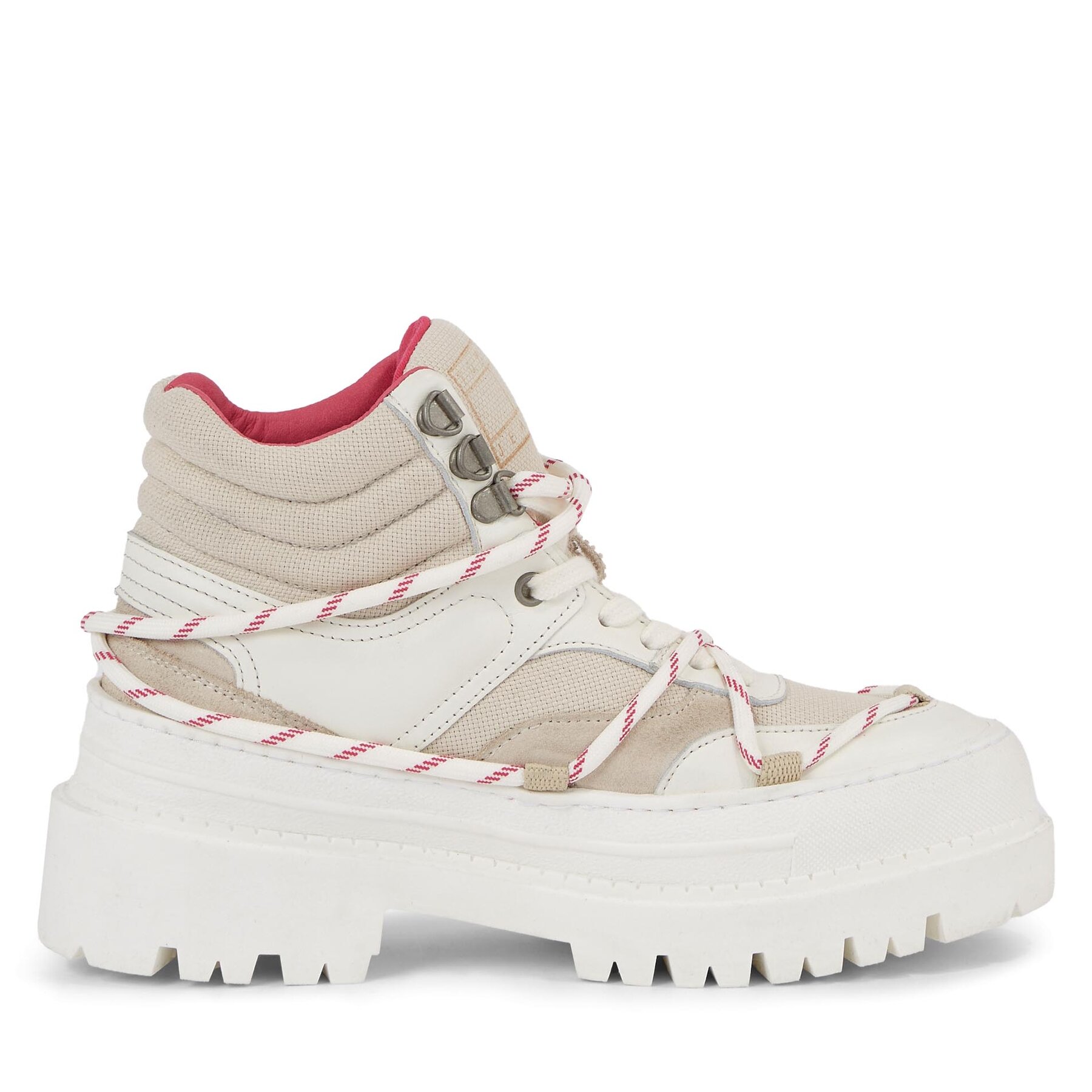 Schnürstiefeletten Tommy Jeans Tjw Hybrid Boot EN0EN02338 Ivory / Gypsy Rose YBI von Tommy Jeans