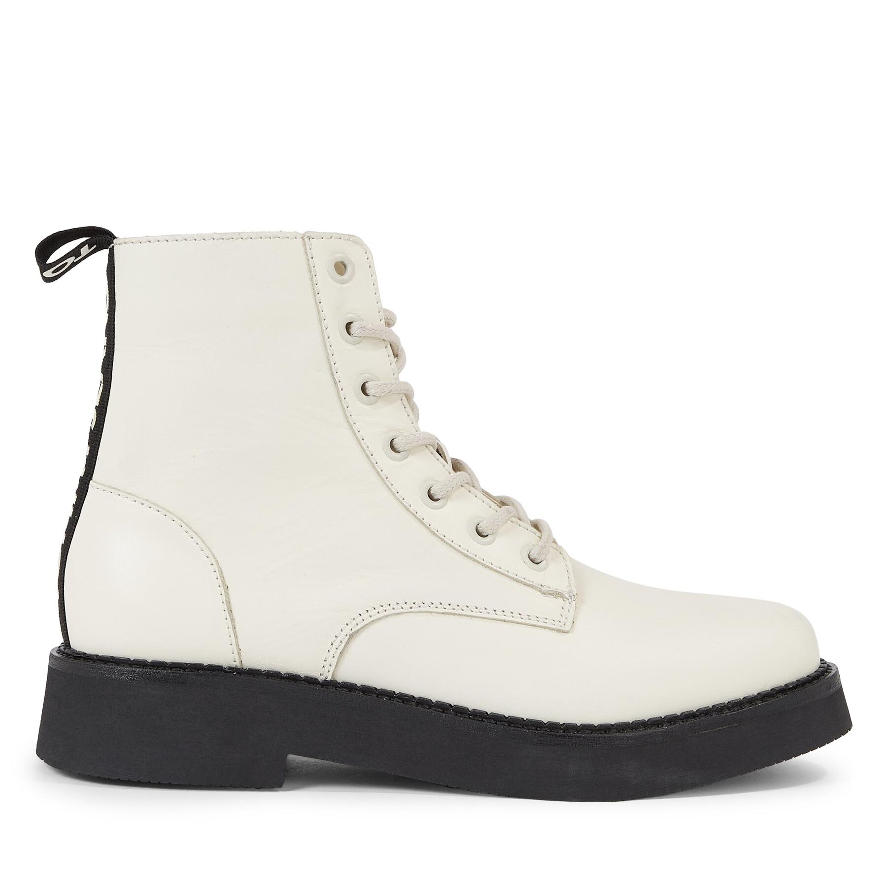 Stiefeletten Tommy Jeans Tjw Lace Up Flat Boot EN0EN02310 Rich Cream YA6 von Tommy Jeans