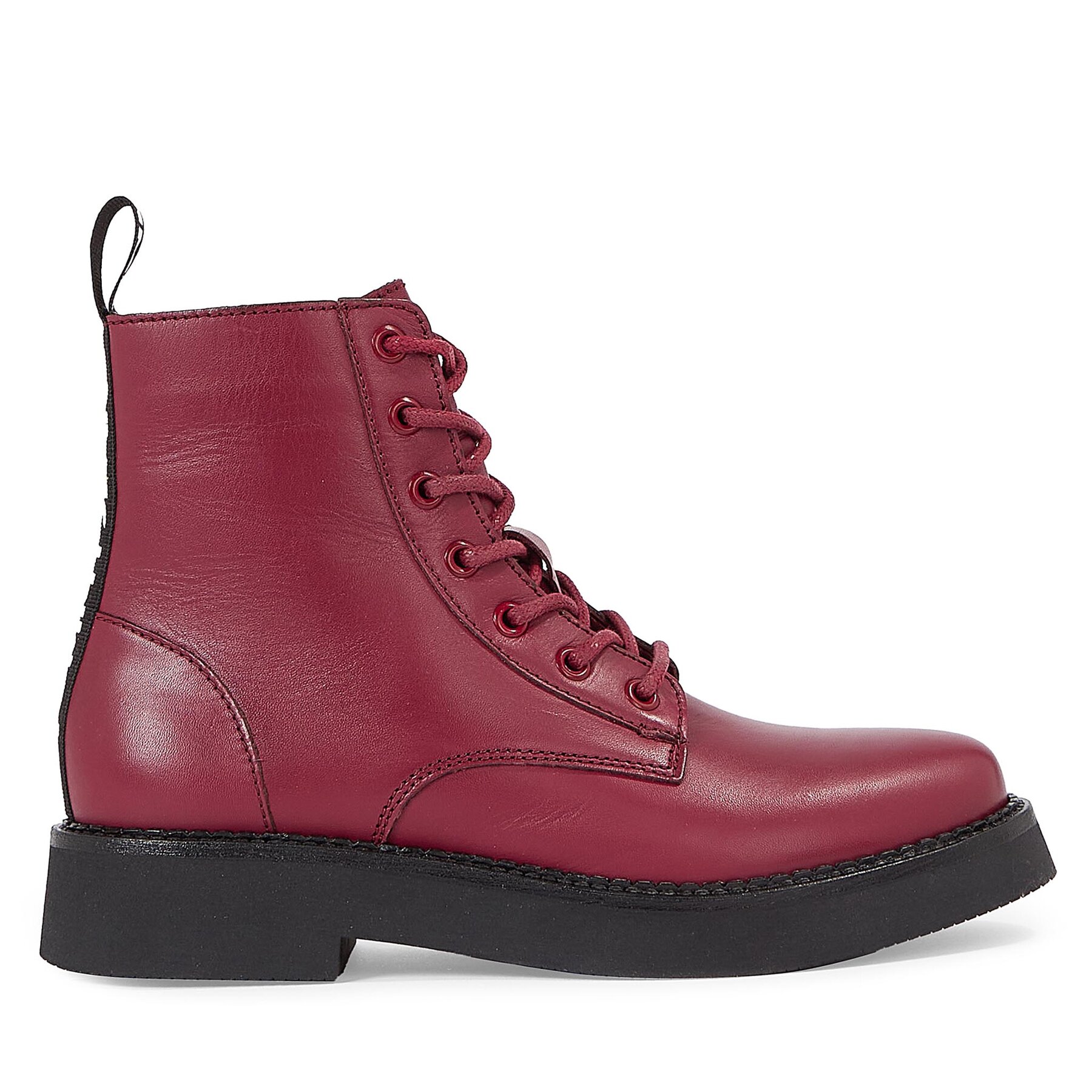 Stiefeletten Tommy Jeans Tjw Lace Up Flat EN0EN02310 Rouge XJS von Tommy Jeans