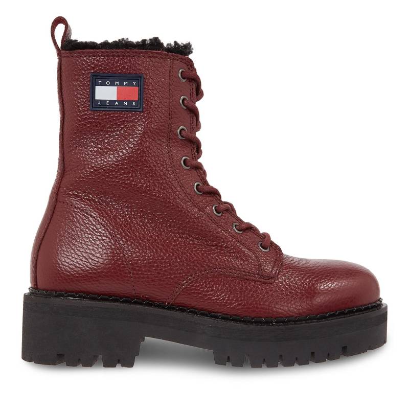 Stiefeletten Tommy Jeans Tjw Urban Tumbled Ltr Wl EN0EN02317 Rouge XJS von Tommy Jeans