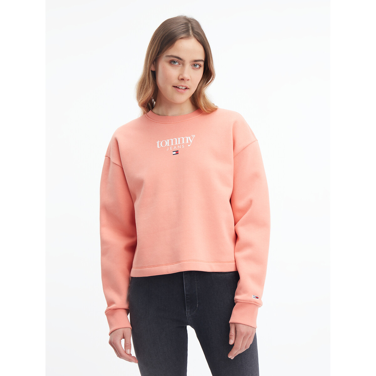 Sweatshirt mit rundem Ausschnitt und Logo vorne von Tommy Jeans