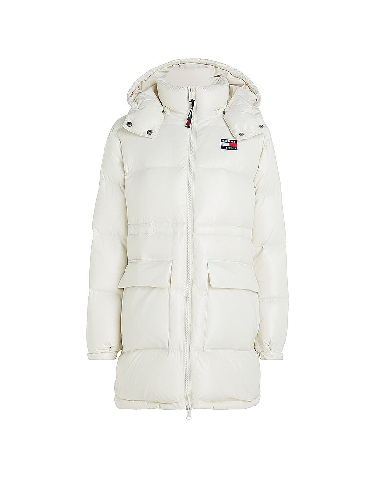 TOMMY JEANS Daunensteppmantel creme | M von Tommy Jeans