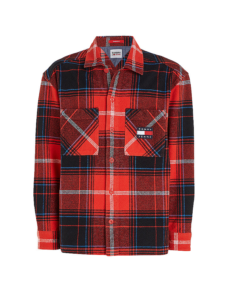 TOMMY JEANS Overshirt rot | L von Tommy Jeans