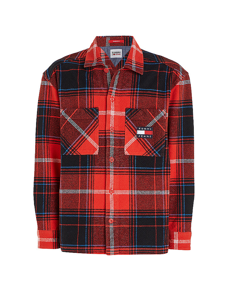 TOMMY JEANS Overshirt rot | M von Tommy Jeans