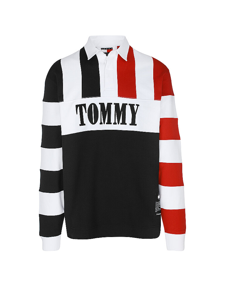TOMMY JEANS Poloshirt REMASTERED RUGBY schwarz | L von Tommy Jeans