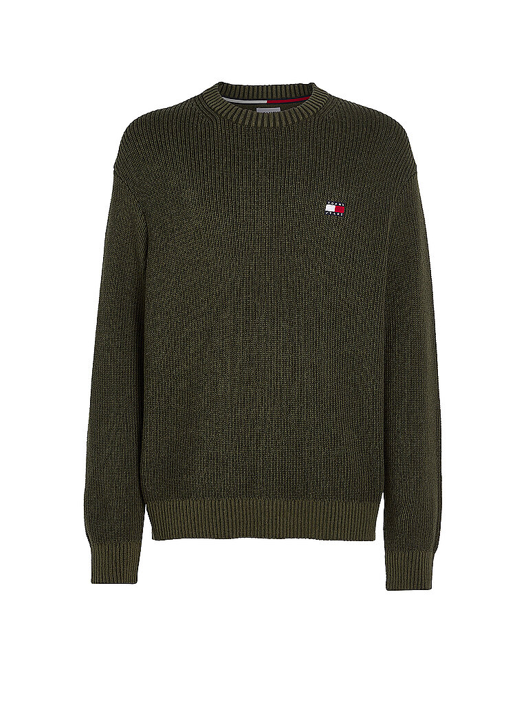 TOMMY JEANS Pullover olive | L von Tommy Jeans