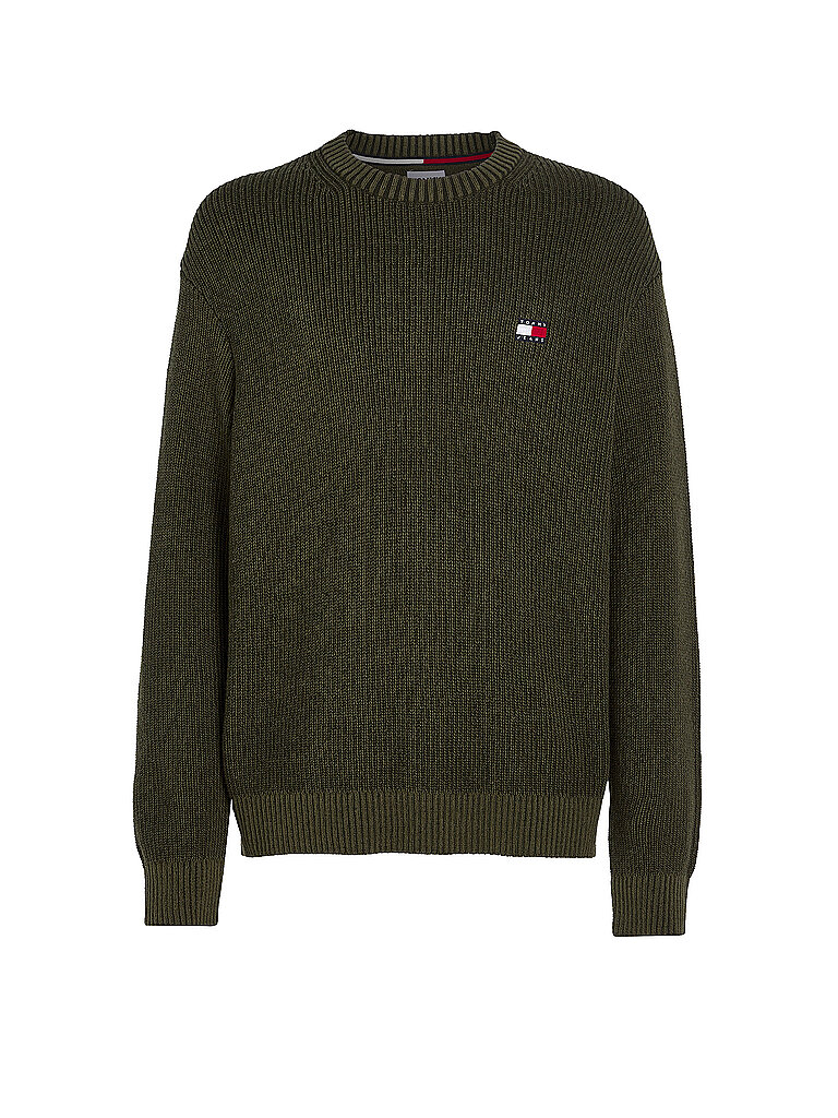 TOMMY JEANS Pullover olive | M von Tommy Jeans