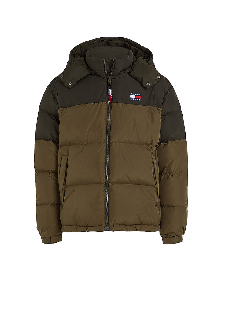 TOMMY JEANS Steppjacke olive | L von Tommy Jeans