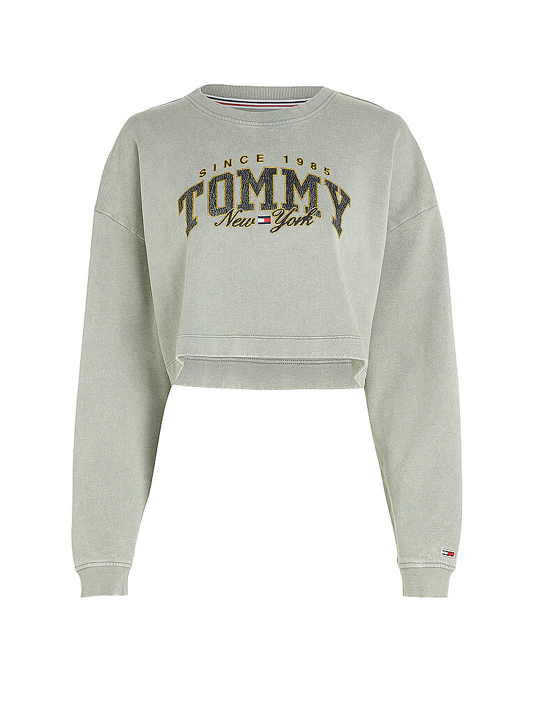 TOMMY JEANS Sweater Cropped Fit grau | XS von Tommy Jeans