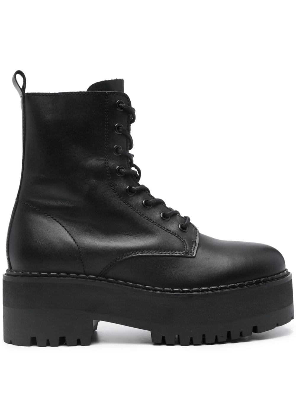 Tommy Jeans 60mm zip-up leather ankle boots - Black von Tommy Jeans