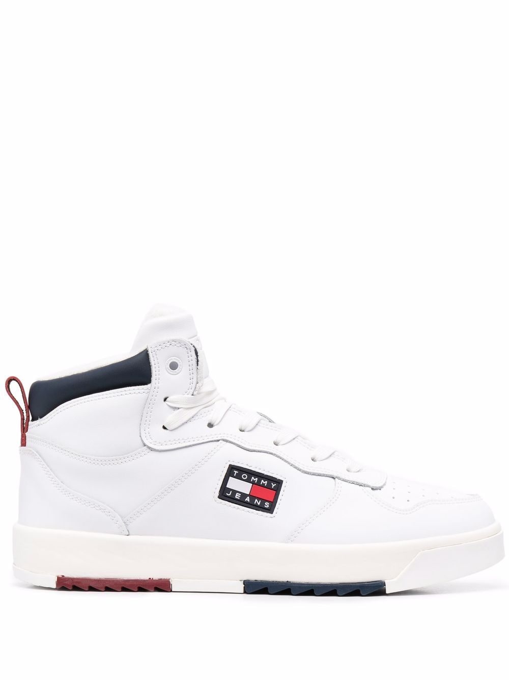 Tommy Jeans Basket Mid-Top leather sneakers - White von Tommy Jeans