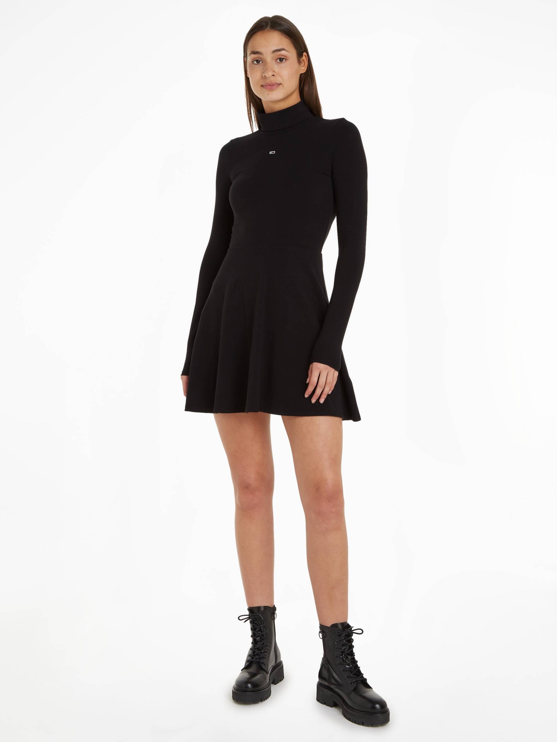 Tommy Jeans Blusenkleid »TJW LS FIT & FLARE DRESS«, mit Logostickerei von Tommy Jeans