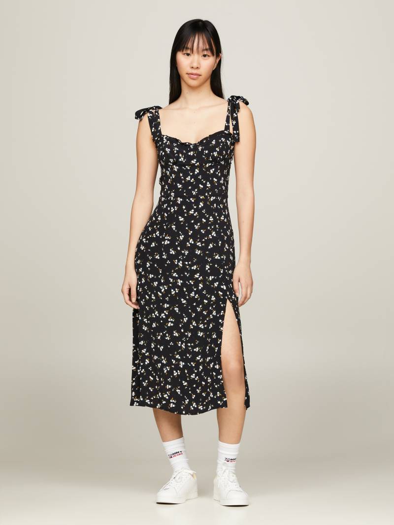 Tommy Jeans Blusenkleid »TJW MIDI FLORAL RUFFLE DRESS«, mit Tommy Jeans Flagge von Tommy Jeans