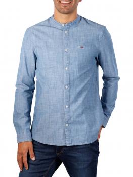 Tommy Jeans Chambray Mao Shirt mid indigo von Tommy Jeans