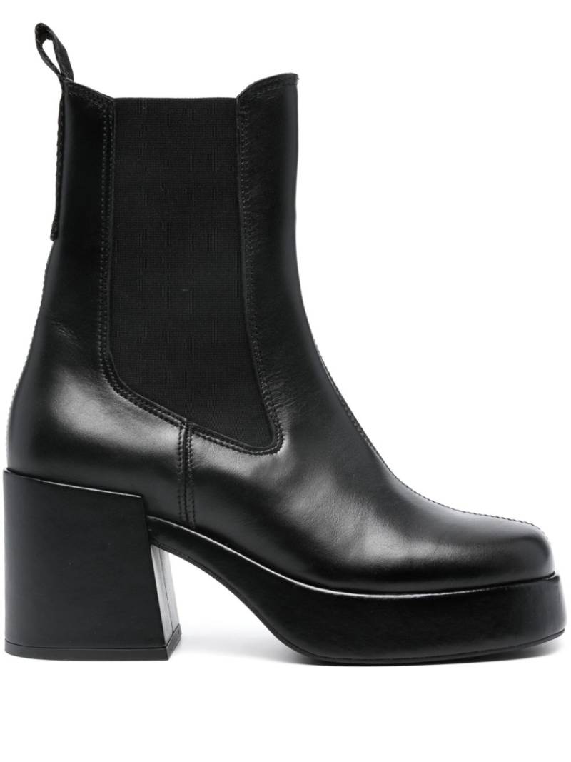 Tommy Jeans Chelsea 80mm leather chunky boots - Black von Tommy Jeans