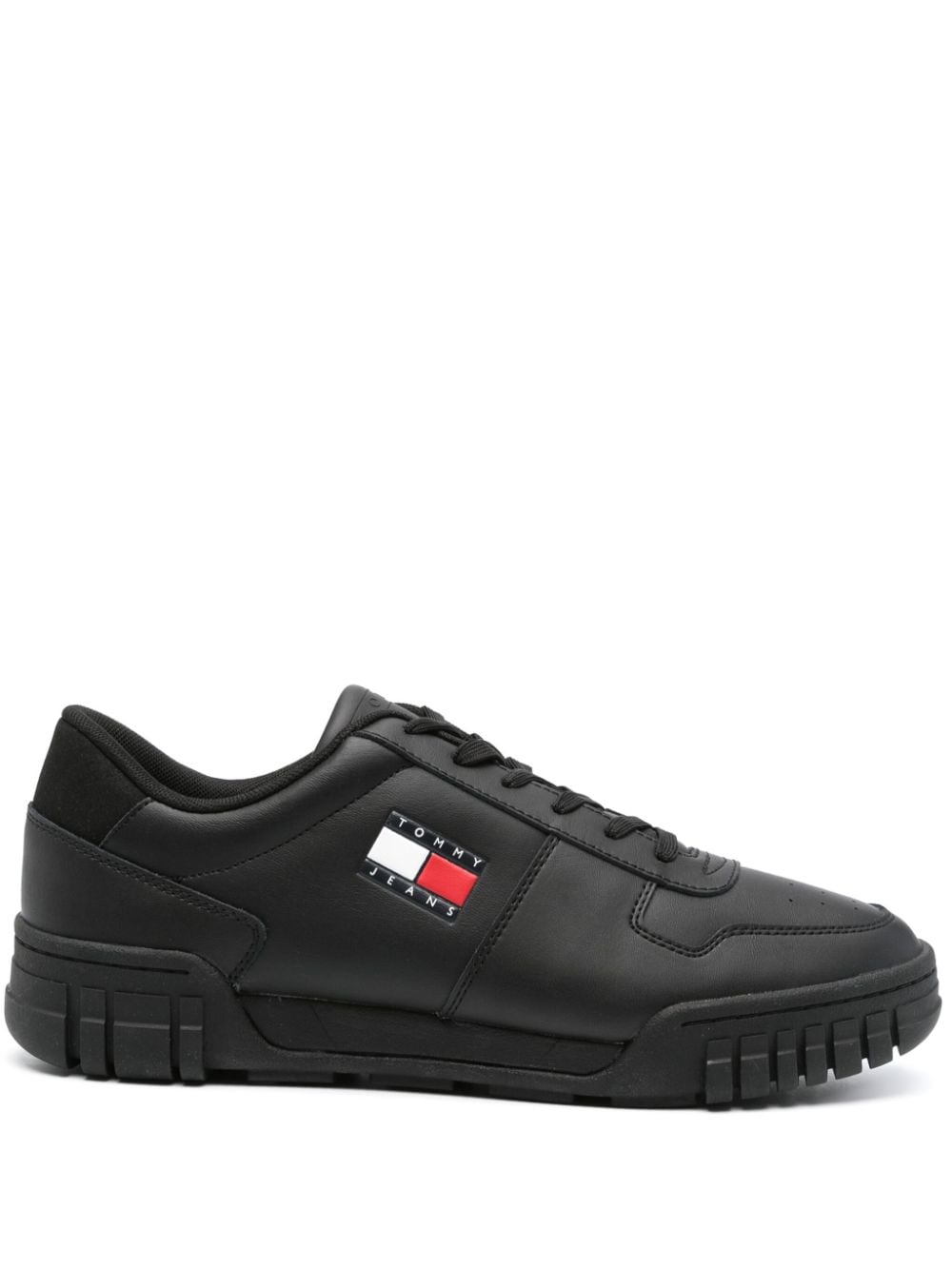 Tommy Jeans Essential leather sneakers - Black von Tommy Jeans