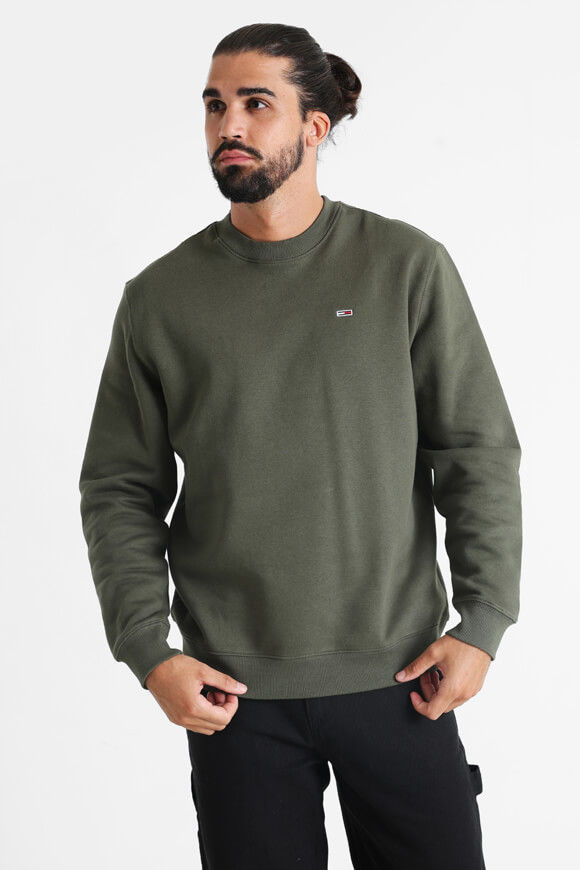 Tommy Jeans Flag Fleece Sweatshirt | Fatigue Green | Herren | S Tommy Jeans Flag Fleece Sweatshirt | Fatigue Green | Herren | S von Tommy Jeans