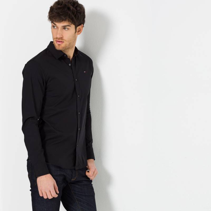 Hemd, Slim Fit, Langarm Herren Black L von TOMMY JEANS