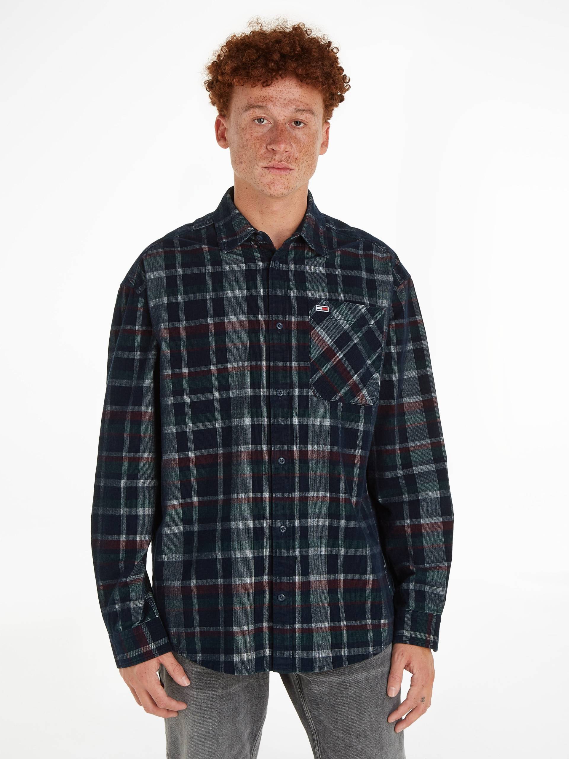 Tommy Jeans Karohemd »TJM RLX CHECK CORDUROY SHIRT«, mit Brusttasche von Tommy Jeans