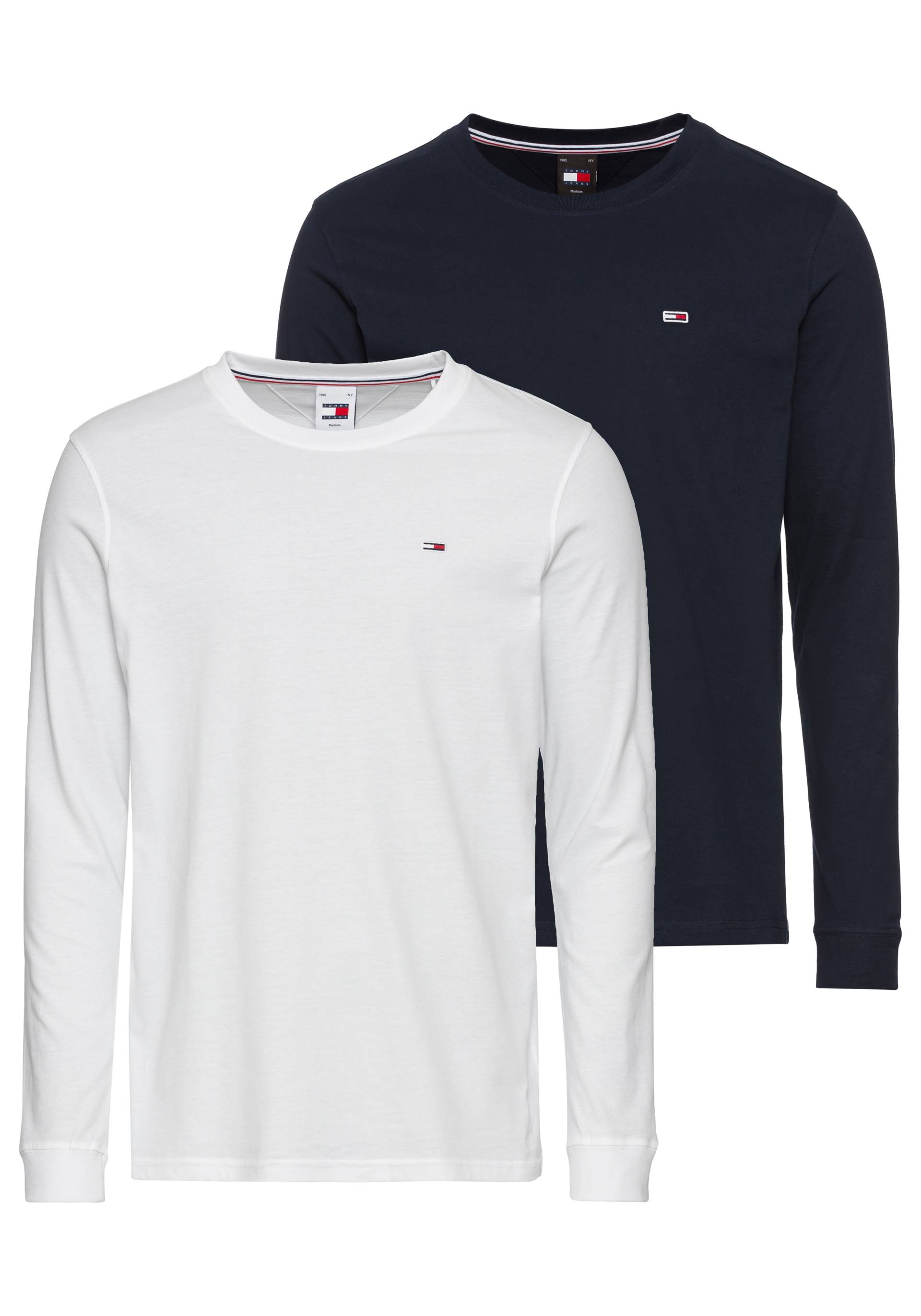 Tommy Jeans Langarmshirt »TJM SLIM 2PACK L/S EXT«, (Packung, 2er), mit Logoprägung von Tommy Jeans