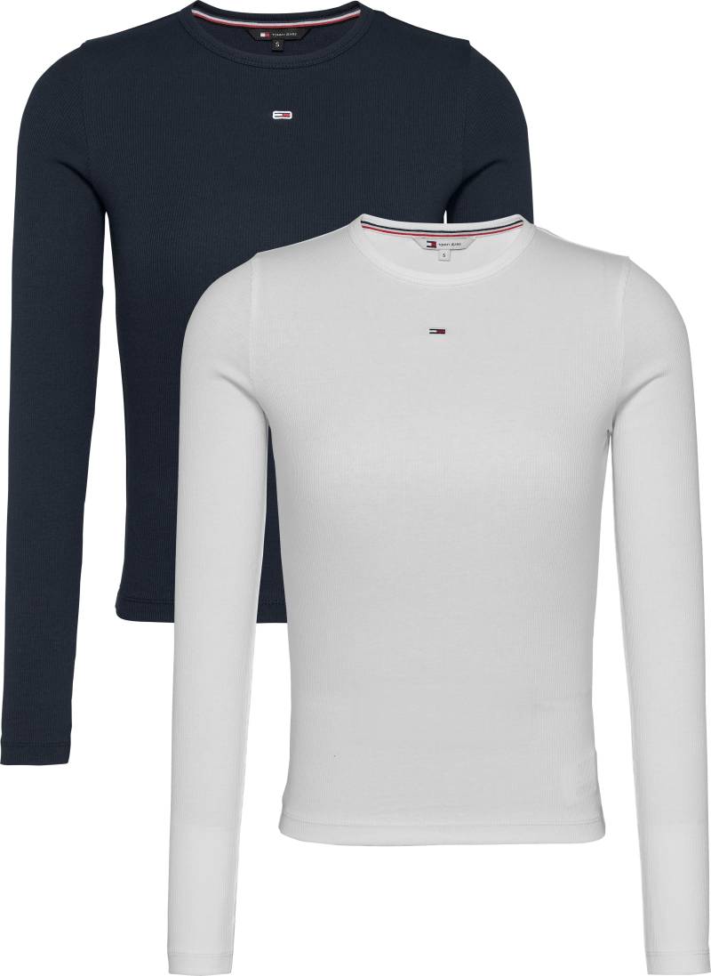 Tommy Jeans Langarmshirt »TJW 2PACK SLIM ESSENTIAL RIB LS«, (Packung, 2 tlg., 2er-Pack), in Rippoptik, mit Logostickerei von Tommy Jeans