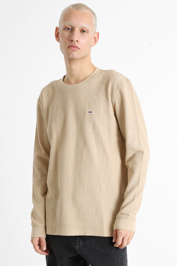 Tommy Jeans Langarmshirt mit Waffelstruktur | Gentle Gold | Herren  | L von Tommy Jeans