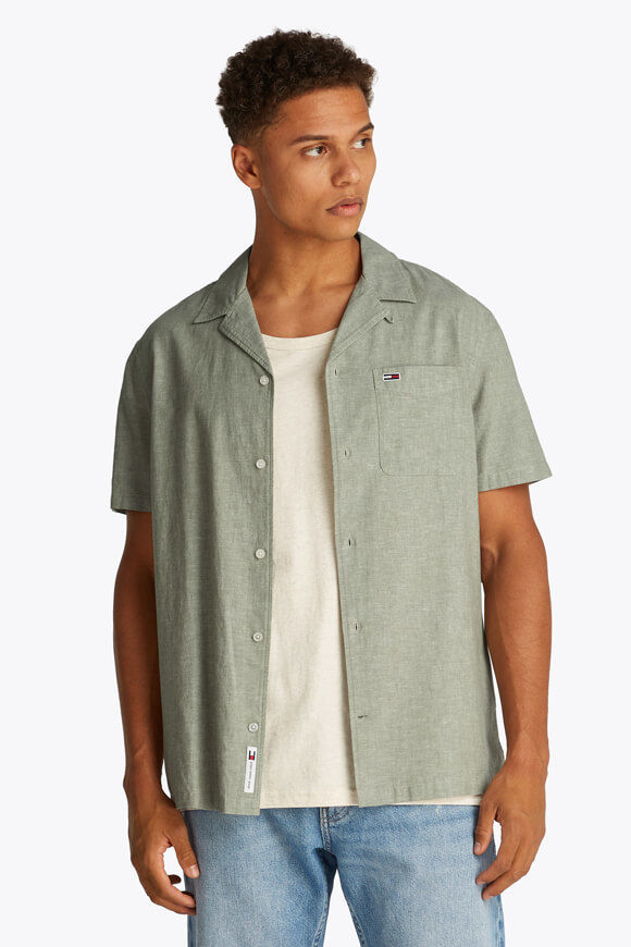 Tommy Jeans Leinenhemd | Aruba Green | Herren  | S von Tommy Jeans